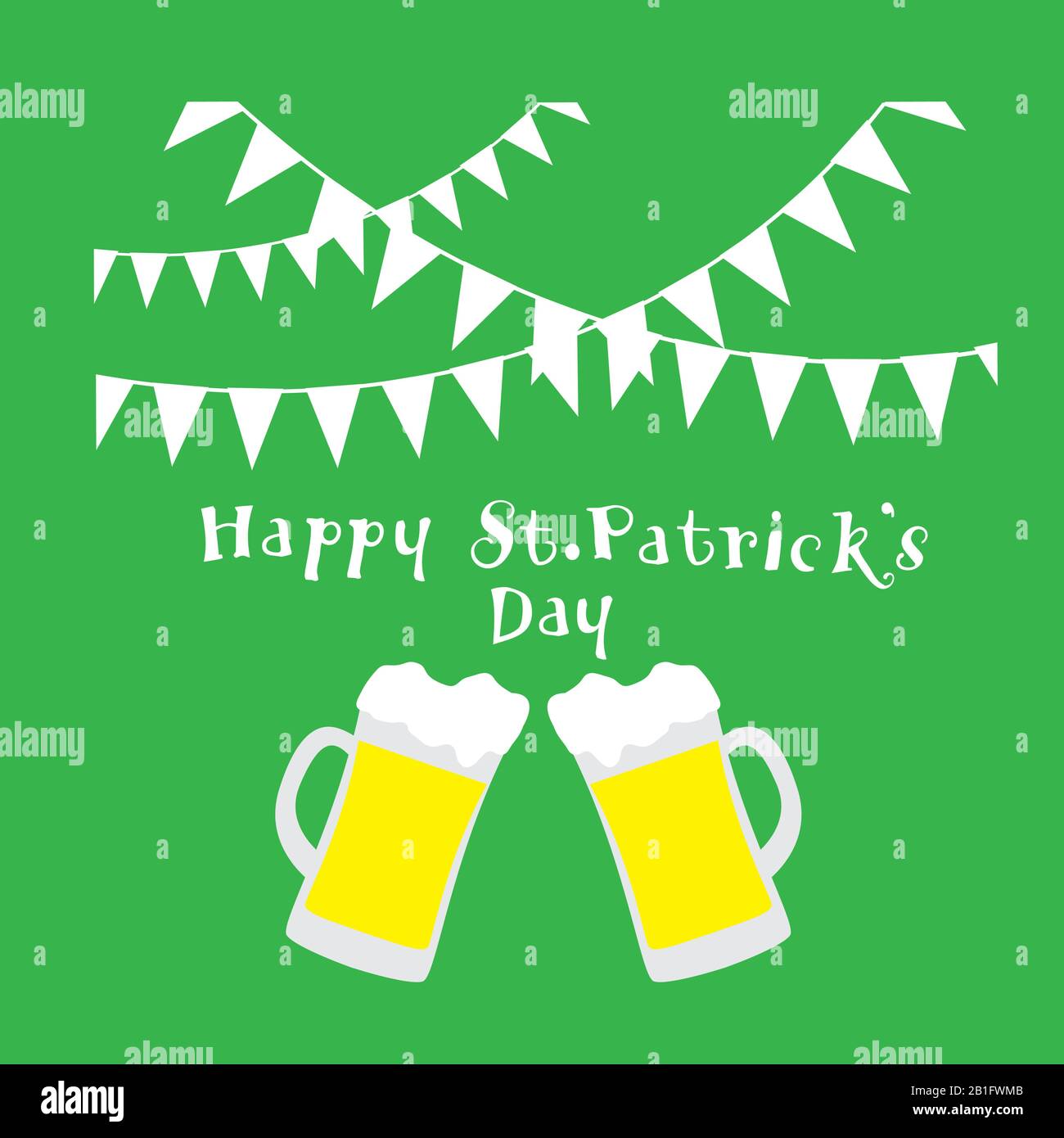 Vektordarstellung des St. Patrick's Day Hintergrunds mit Bier und Bungeschank . Alles gute. Patrick's Day. Stock Vektor