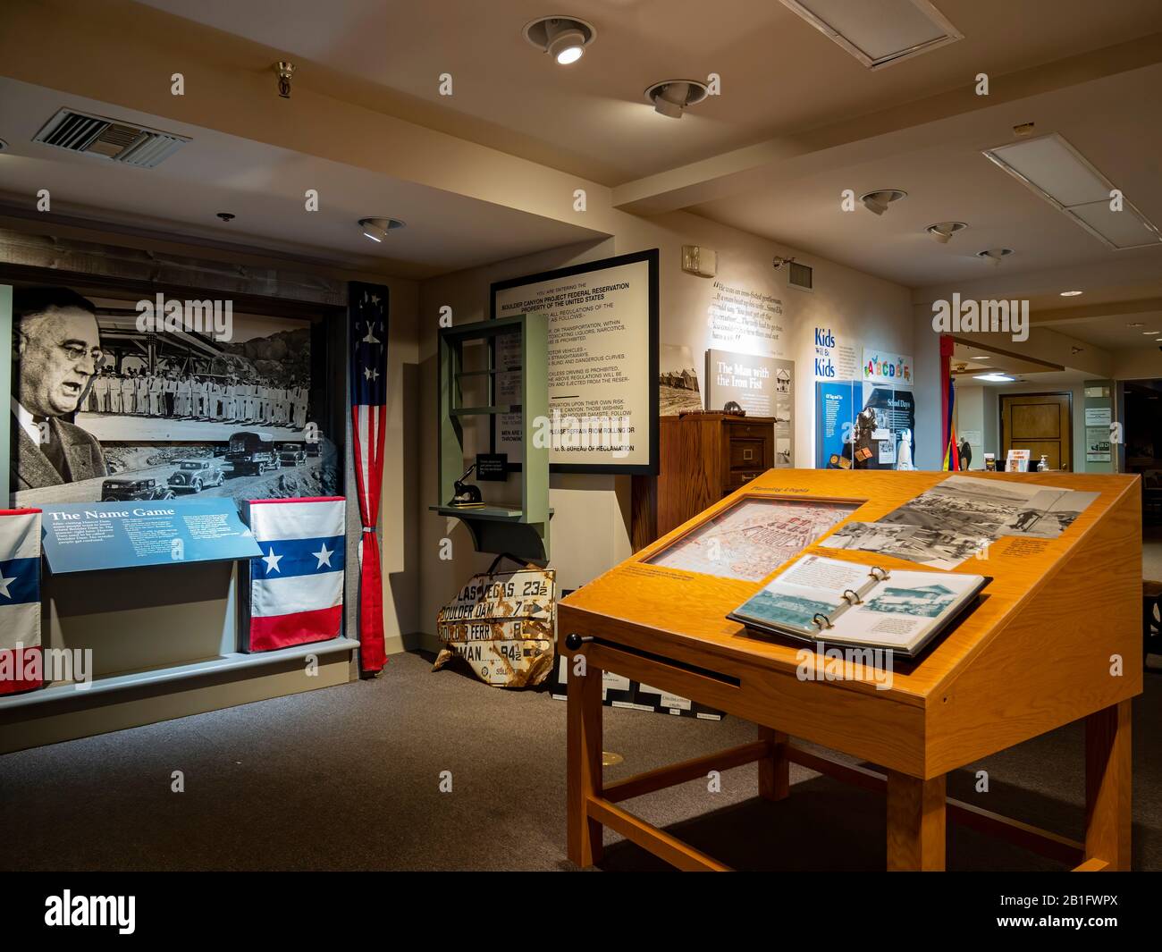 Boulder City, 13. FEBRUAR: Innenansicht des Boulder City-Hoover Dam Museum am 13. FEBRUAR 2020 in Boulder City, Nevada Stockfoto