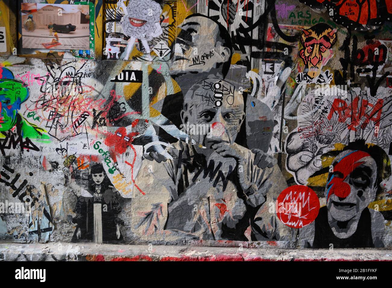 Picasso in Graffiti, Berlin, Deutschland Stockfoto
