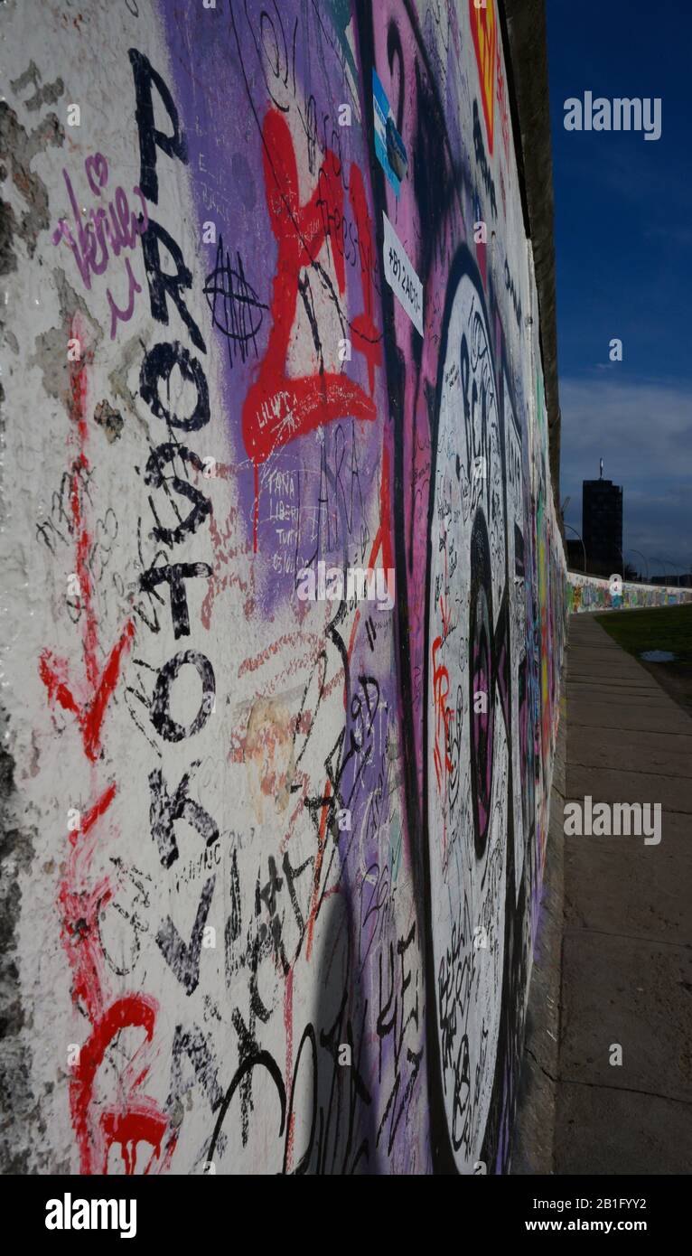 Berliner Mauer, Sektion East Side Gallery, Deutschland Stockfoto