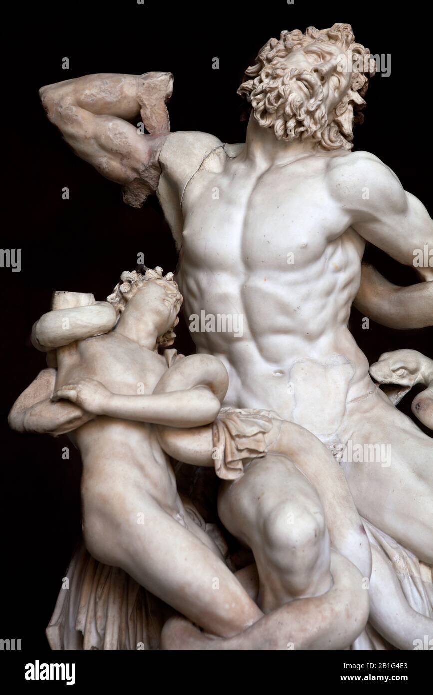 Teil der Skulptur Laocoon und seine Kinder, Museum Pio Clementino im Vatikanischen Museum Stockfoto