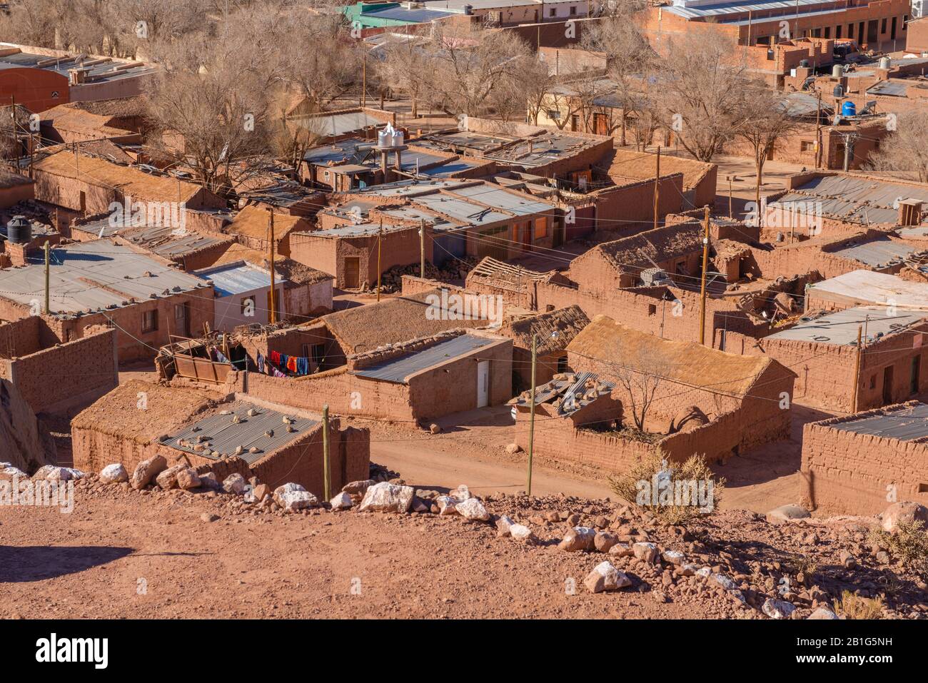 Kleine Stadt Susques in der Nationalstraße 52, hoch gelegene Anden, Puna-Wüste, Provinz Jujuy, NW Argentinien, Lateinamerika Stockfoto