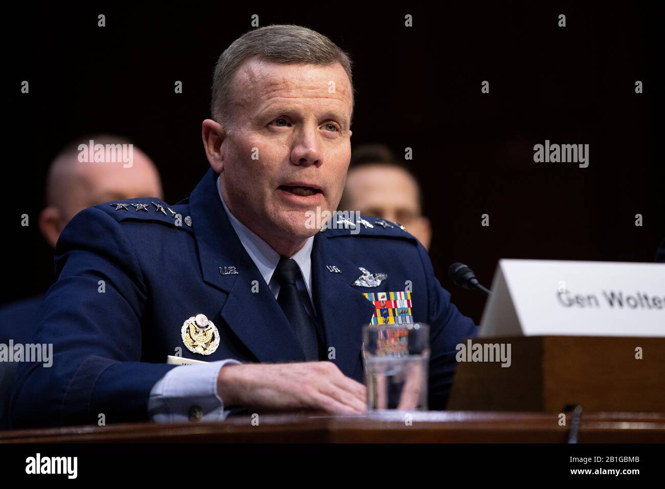 Washington, Vereinigte Staaten Von Amerika. Februar 2020. General Tod D. Wolters, Befehlshaber des US-amerikanischen Europäischen Kommandos/ NATO Supreme Allied Commander Europe spricht vor dem Senatsausschuss für bewaffnete Dienste während einer Überprüfung des Antrags auf Verteidigungsgenehmigung für Das Geschäftsjahr 2021 in Washington, DC, USA am Dienstag, 25. Februar 2020 Kredit: Aaron Schwartz/CNP - weltweite Nutzung Credit: Dpa/Alamy Live News Stockfoto