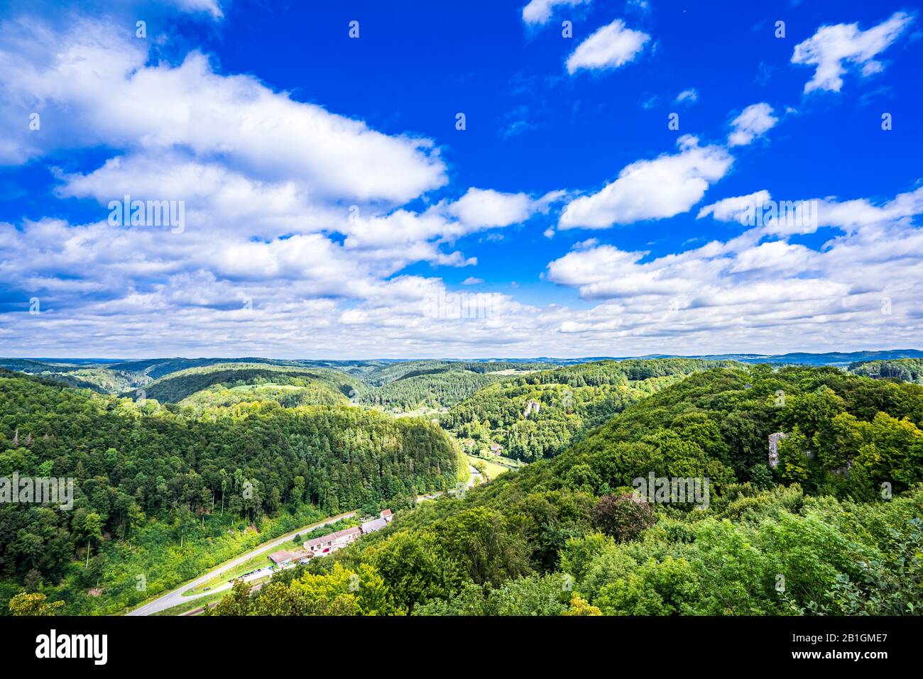 Blick auf Sommerwald in Frankonia Deutschland Stockfoto