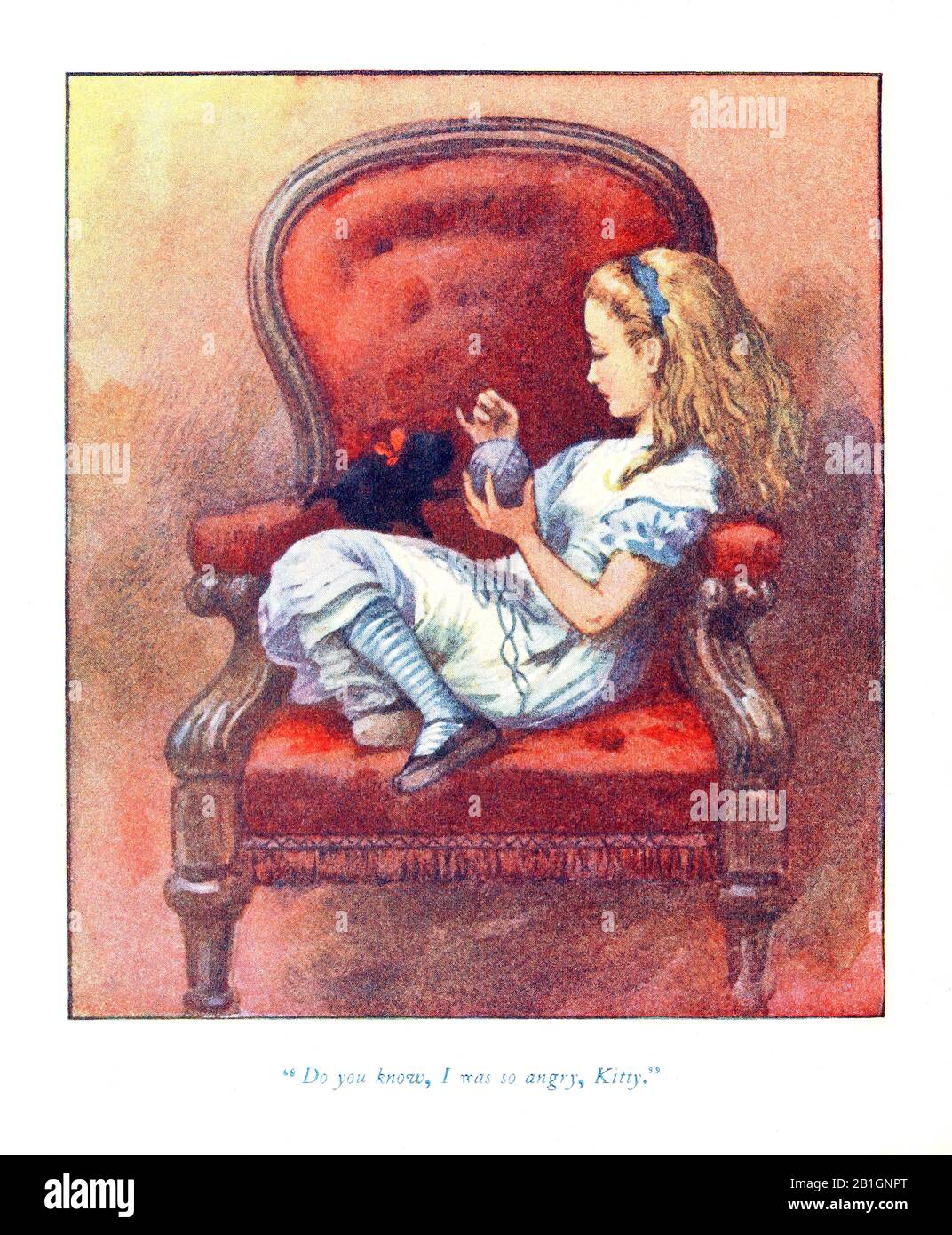 Wisst Ihr, ich war so wütend, Kitty von Alice im Wunderland von John Tenniel Stockfoto