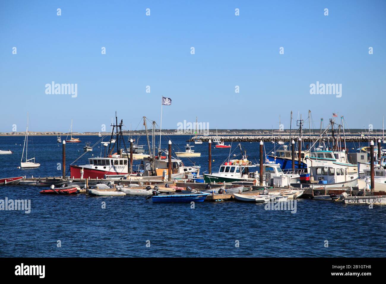 Hafen, Marina, Cape Cod Bay, Provincetown, Cape Cod, Massachusetts, Neuengland, USA Stockfoto