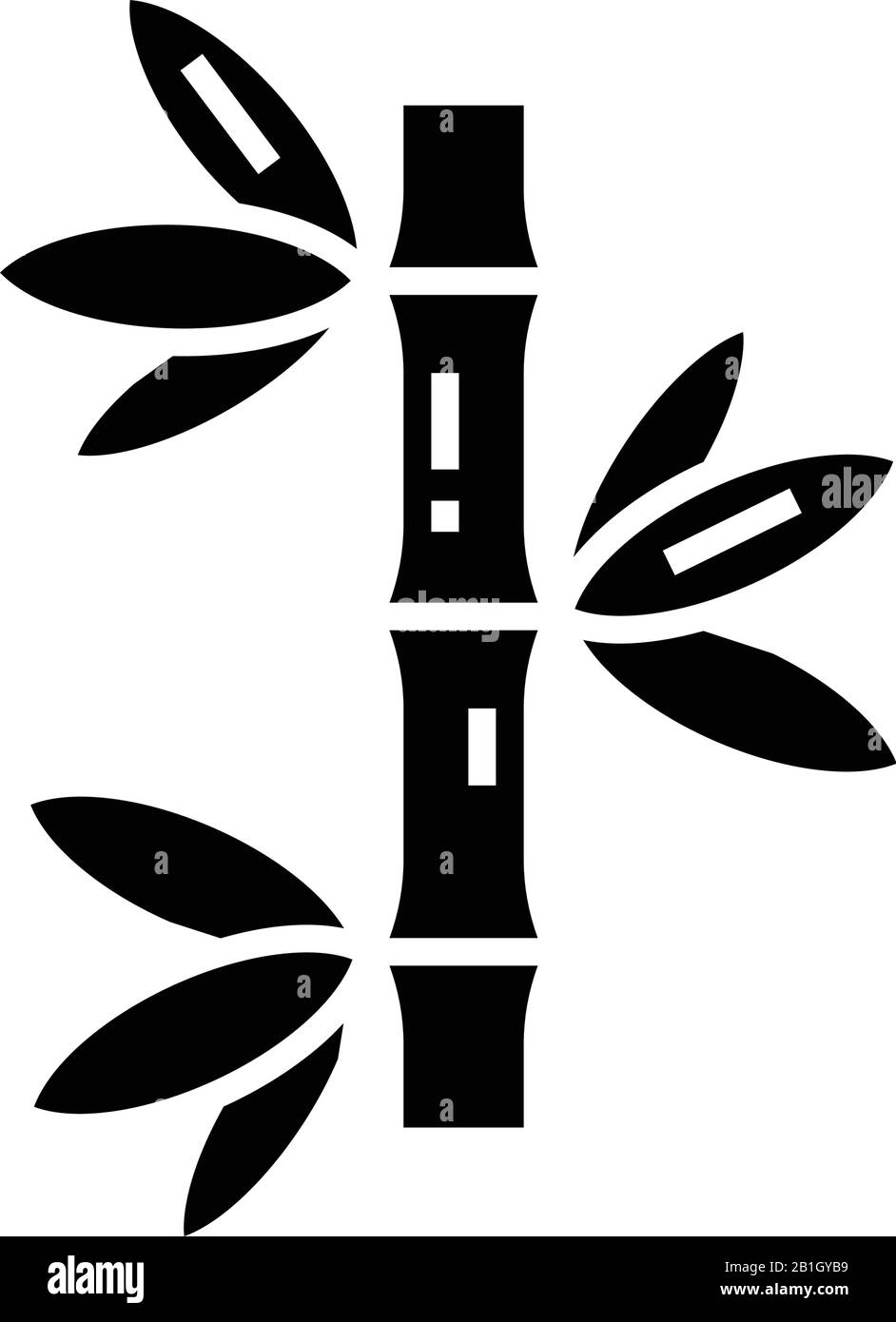 Bamboo Branch Black Icon, Konzeptabbildung, Vector Flat Symbol, Glyph-Zeichen. Stock Vektor
