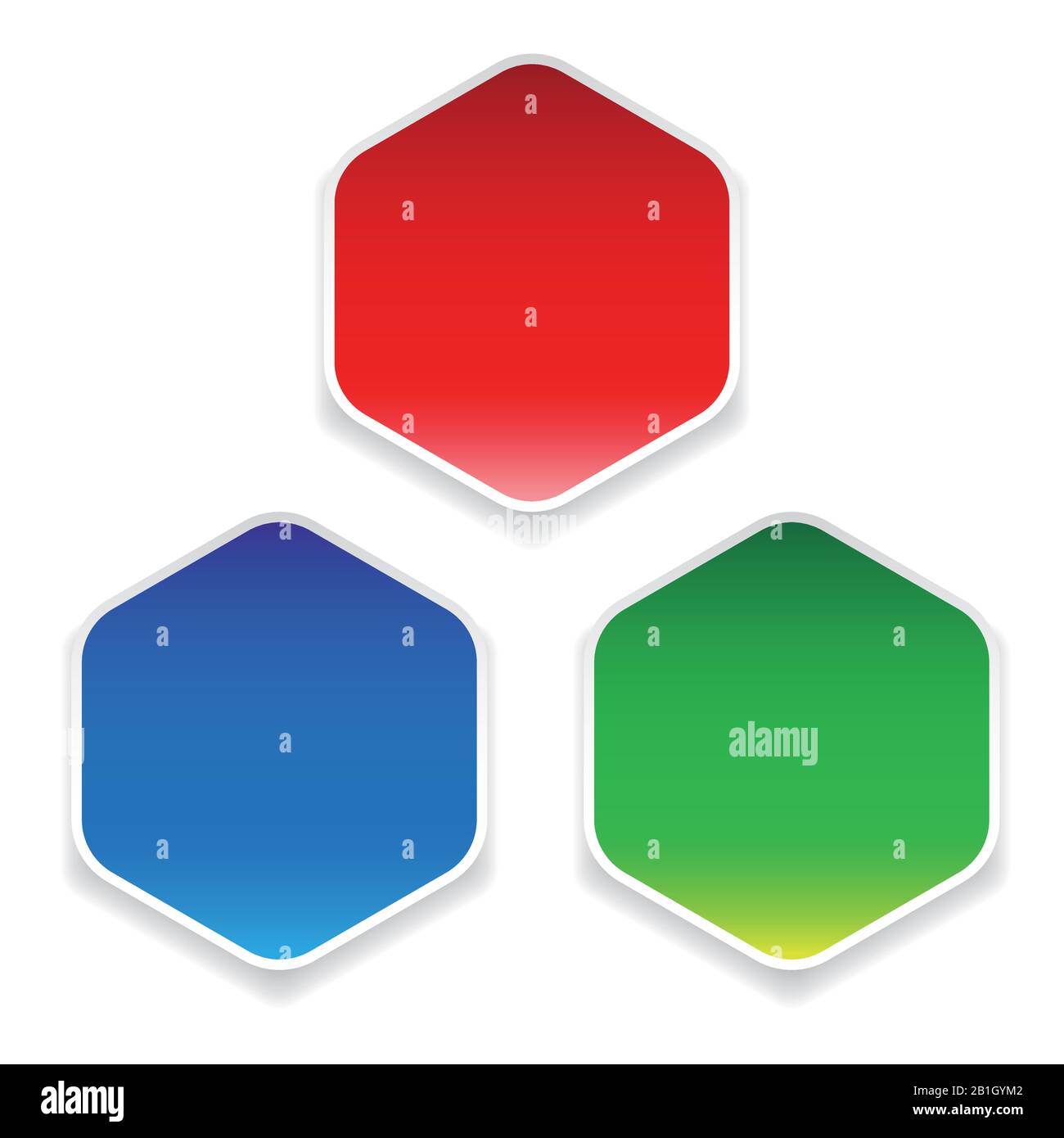 Leere bunte Hexagon Sticker Set Stock Vektor