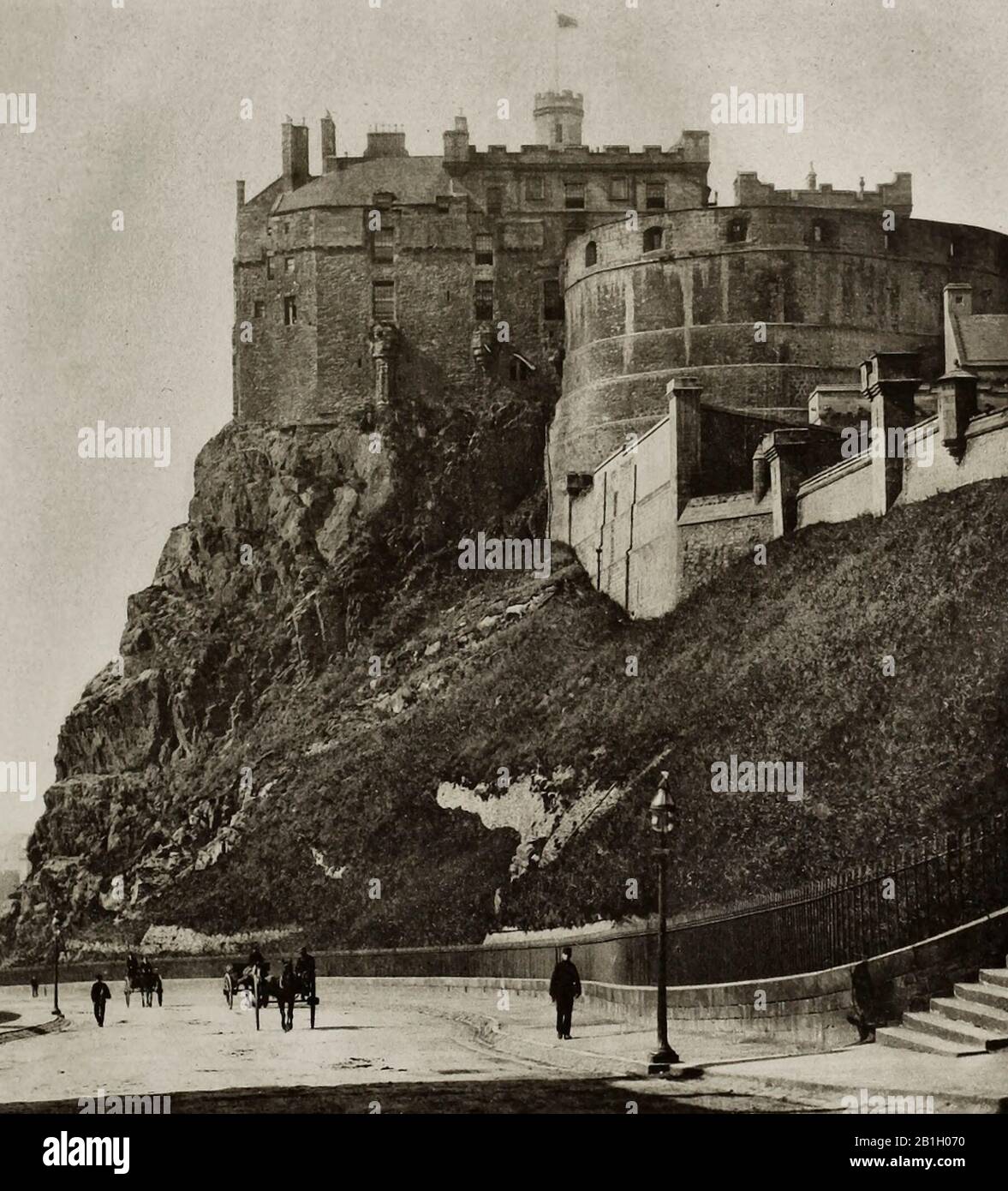 Edinburgh Castle mit Queen Mary's Rooms, ca. 1900 Stockfoto