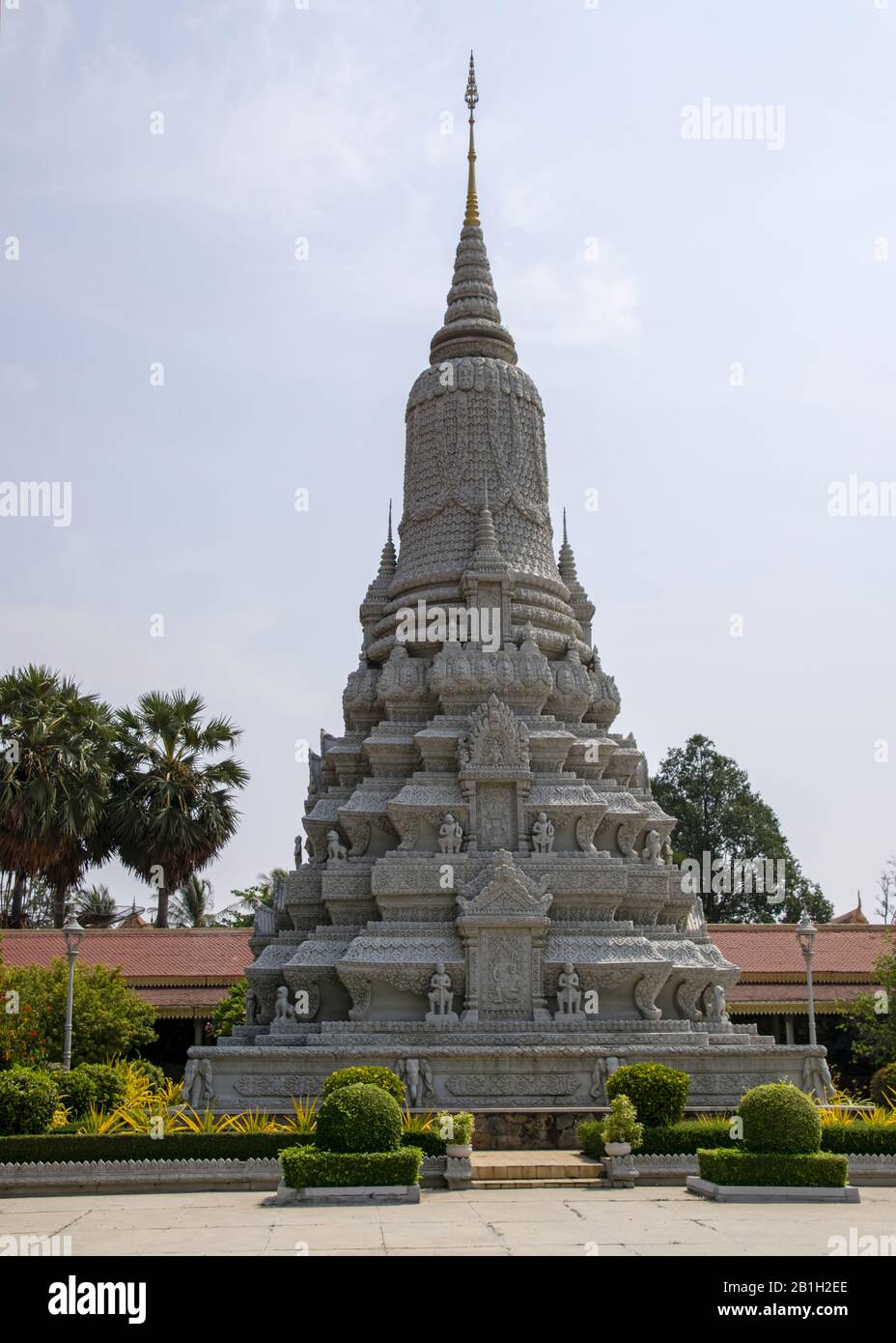 Kambodscha, Phnom Phen - März 2016: Blick auf das Royal Stupa Monument. Die Könige von Kambodscha besetzten Den Königspalast seit seiner Errichtung in den 1860-er Jahren, Stockfoto