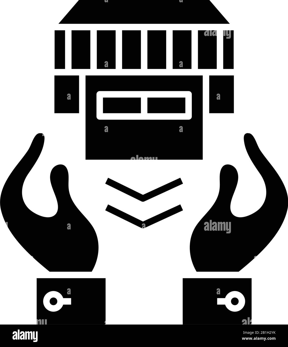 Schwarzes Symbol für automatischen Bericht, Konzeptabbildung, Symbol für vektorflache Darstellung, Glyph-Zeichen. Stock Vektor