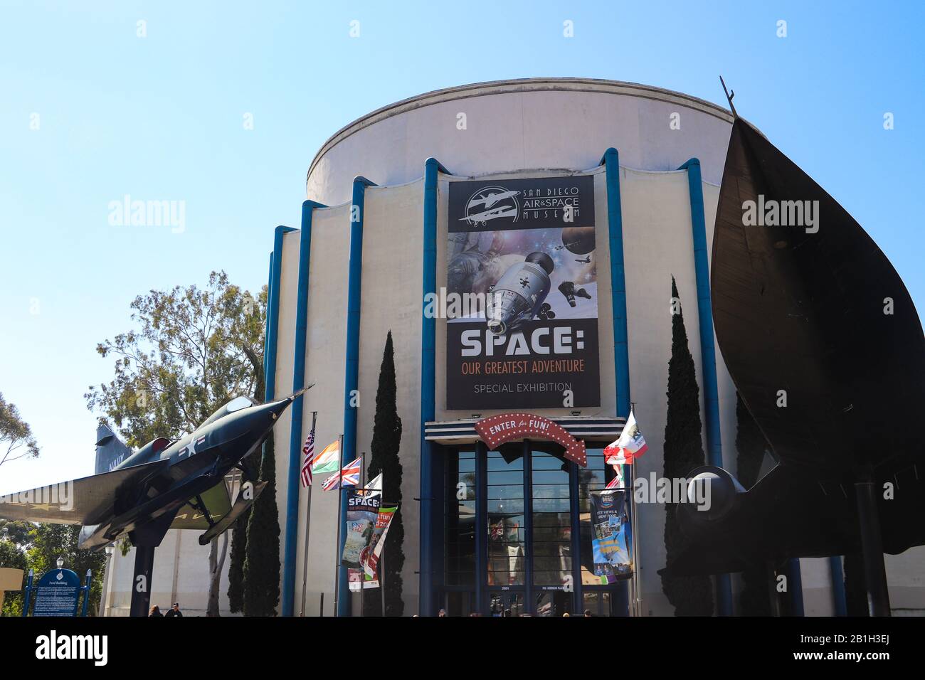 San Diego, CA 24.02.2020 Das San Diego Air and Space Museum im Balboa Park Stockfoto