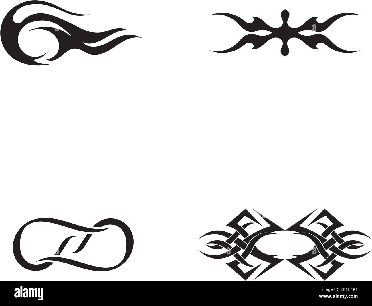 Tribal Tätowierungen. Kunst-Tribal-Tattoo. Vektorskizze einer Tätowierung. Idee für Design Stock Vektor