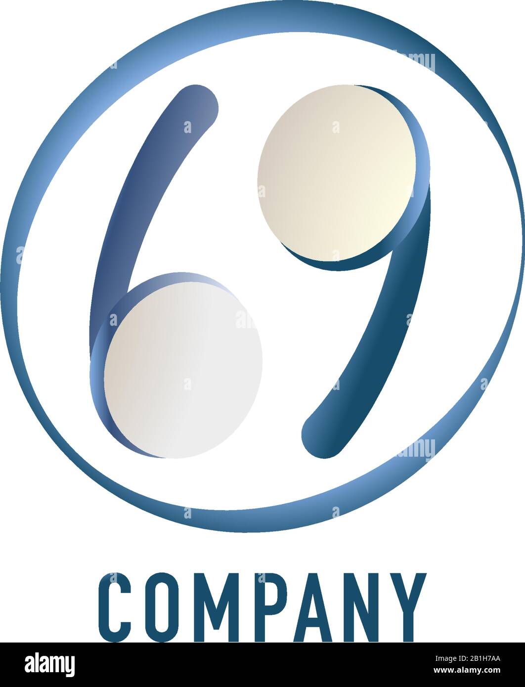 Kleinbuchstabe bg Alphabet Logo Design-Vorlage isoliert auf weißem Hintergrund. Blaues TWS-Earphone-Symbol mit 69 Nummernpositionen abgebildet. Bildhaft Stock Vektor
