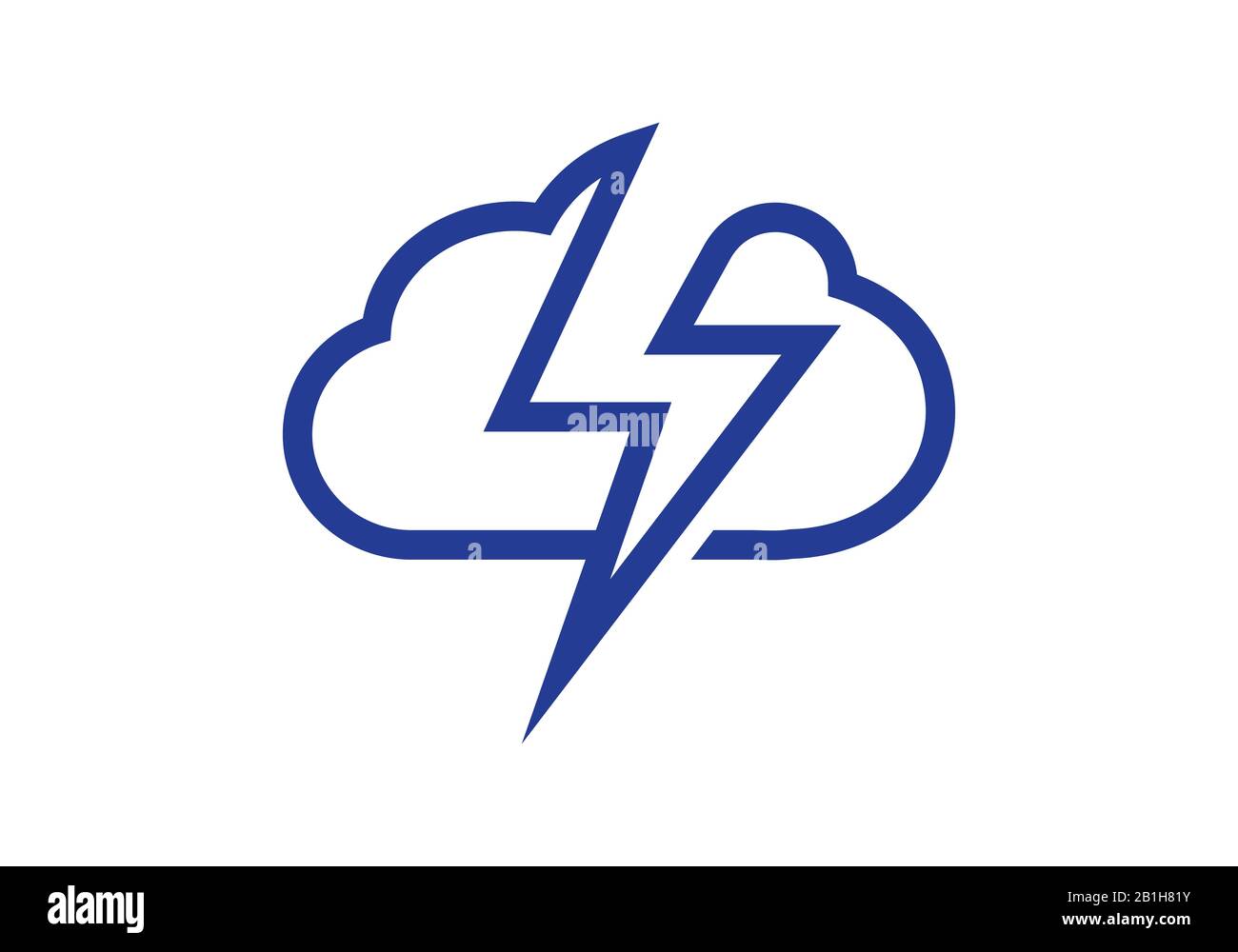 Cloud Data Thunderbolt Symbol, Cloud Mit Lighting Bolt Logo-Vorlage. Stock Vektor