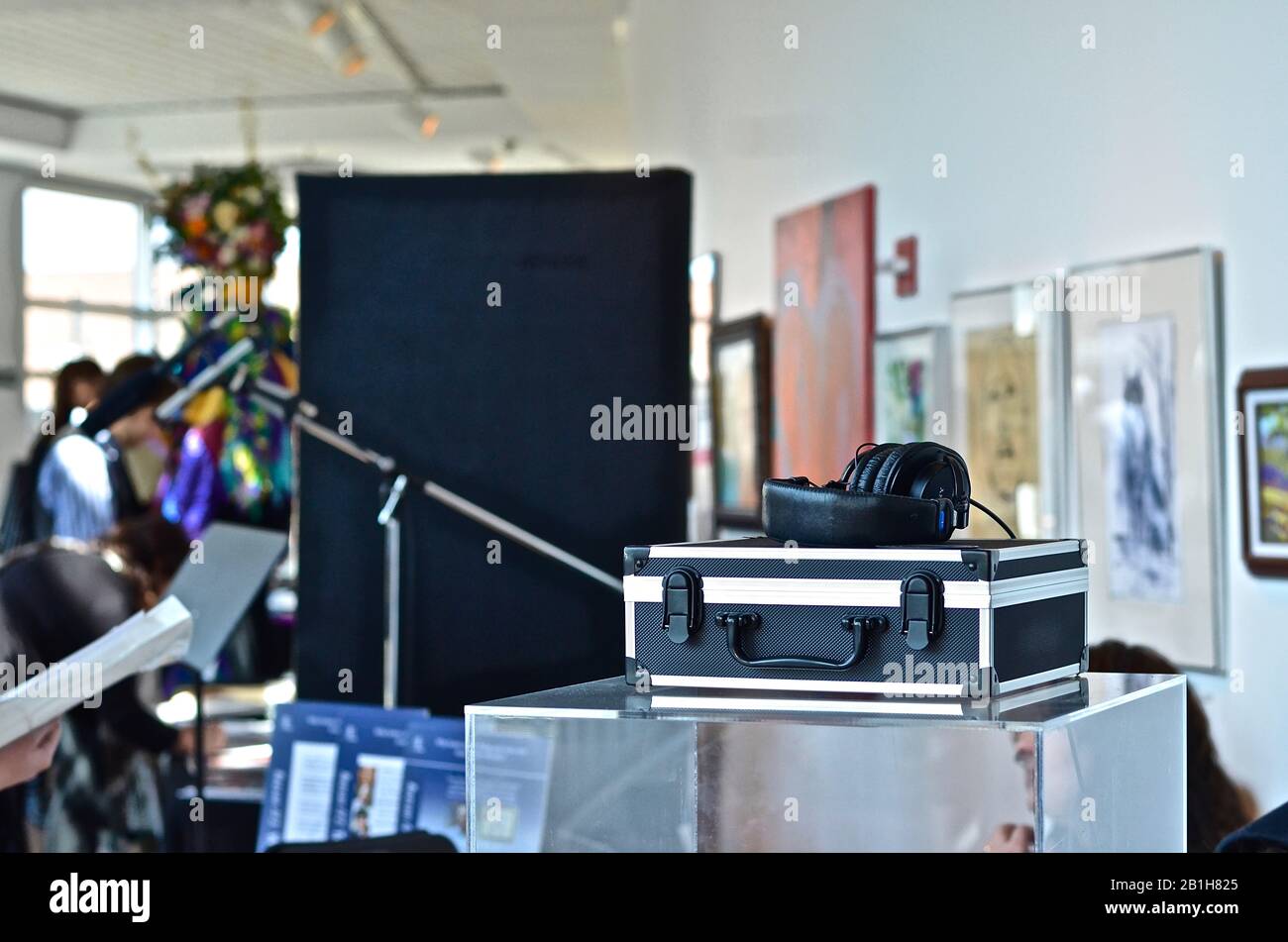 Stimmstand für Voice Over Stockfoto