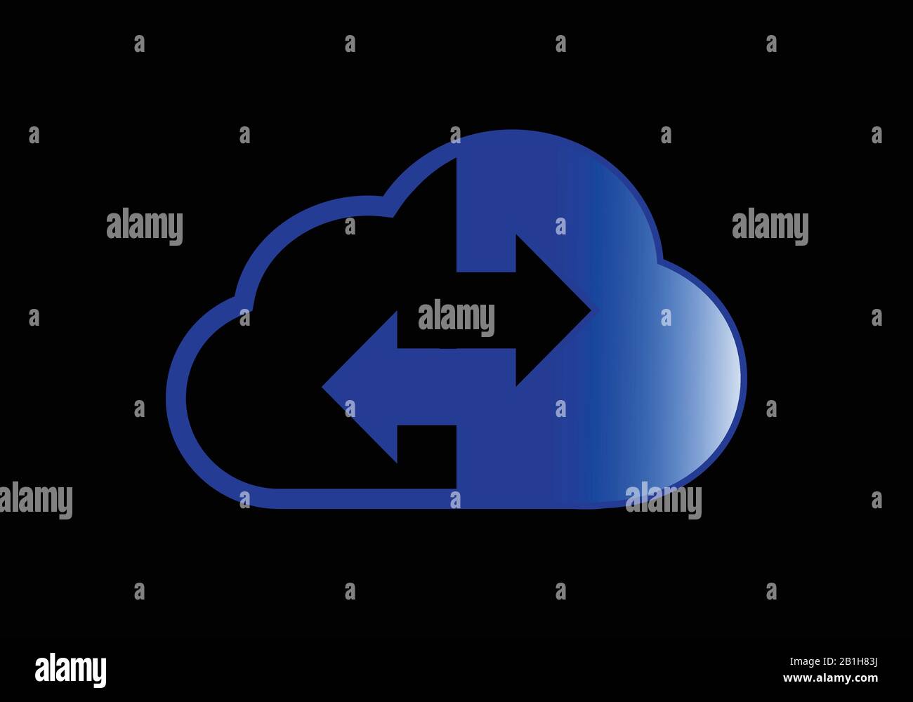 Recyceln Sie Das Design Der Cloud-Logos. Wolke mit Pfeilsymbol. Stock Vektor