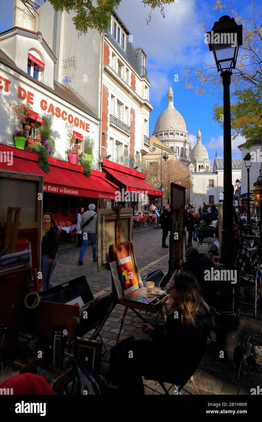 Basilika Sacré-Coeur in Montmartre.Basilique du Sacré Cœur de Montmartre.Paris.Frankreich Stockfoto