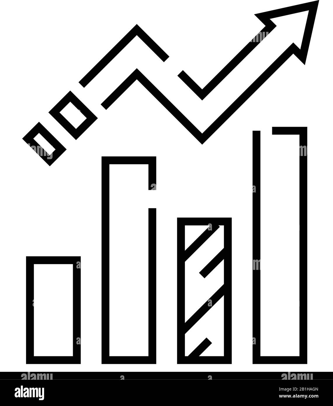 Symbol für Gainers-Linie, Konzeptzeichen, Konturvektorabbildung, lineares Symbol. Stock Vektor