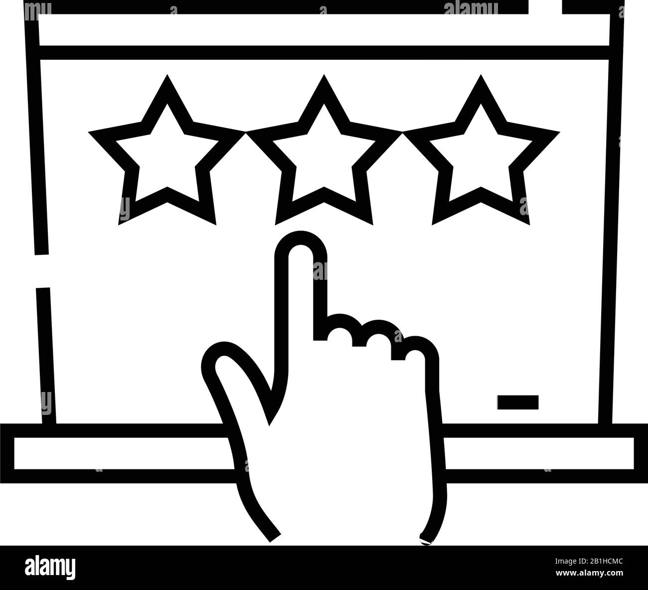 Auswertende Liniensymbole, Konzeptzeichen, Konturvektorabbildung, lineares Symbol. Stock Vektor