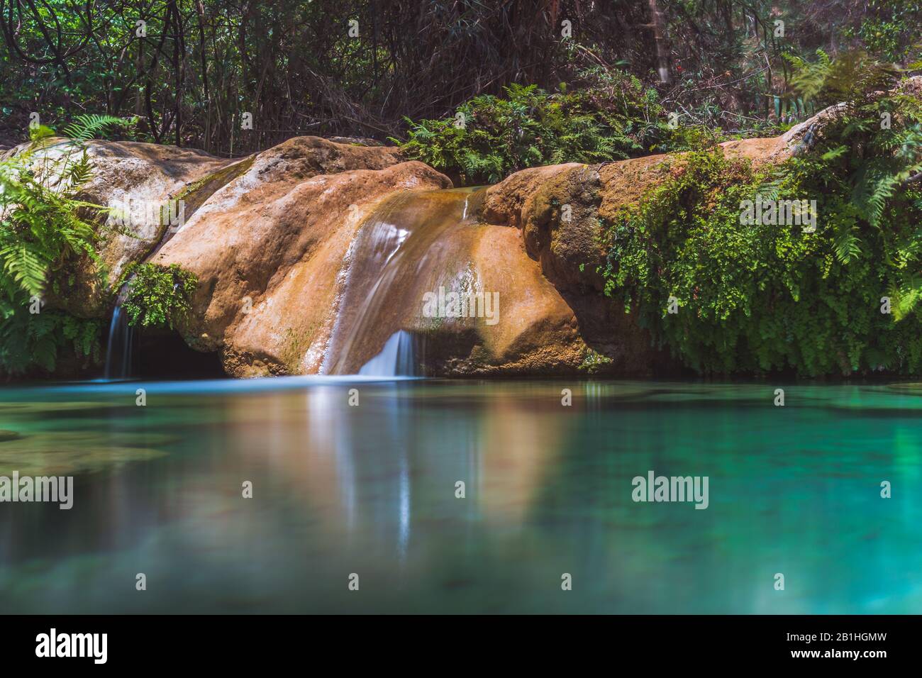 Naturpark Mil Cascadas in Guerrero Mexiko, wo es einige Seen und Wasserfälle von sauberem und kristalinem Wather gibt Stockfoto