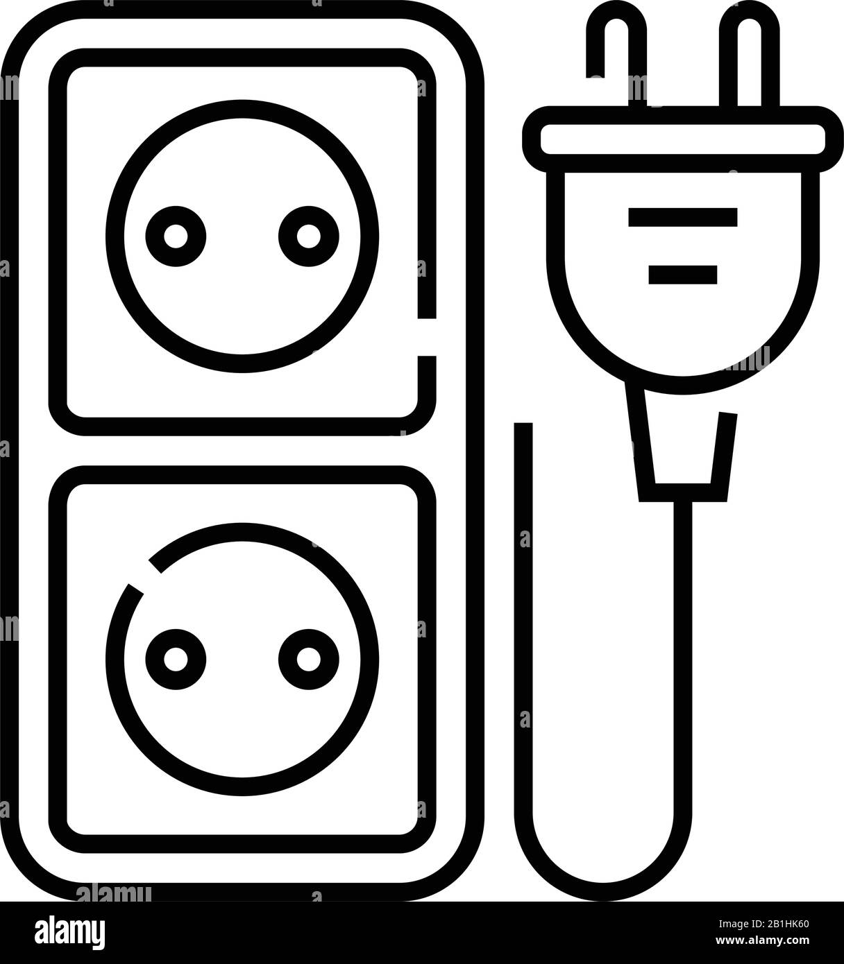 Liniensymbol für die elektronischen Ausgänge, Konzeptschild, Vektorgrafik für die Umrisse, lineares Symbol. Stock Vektor