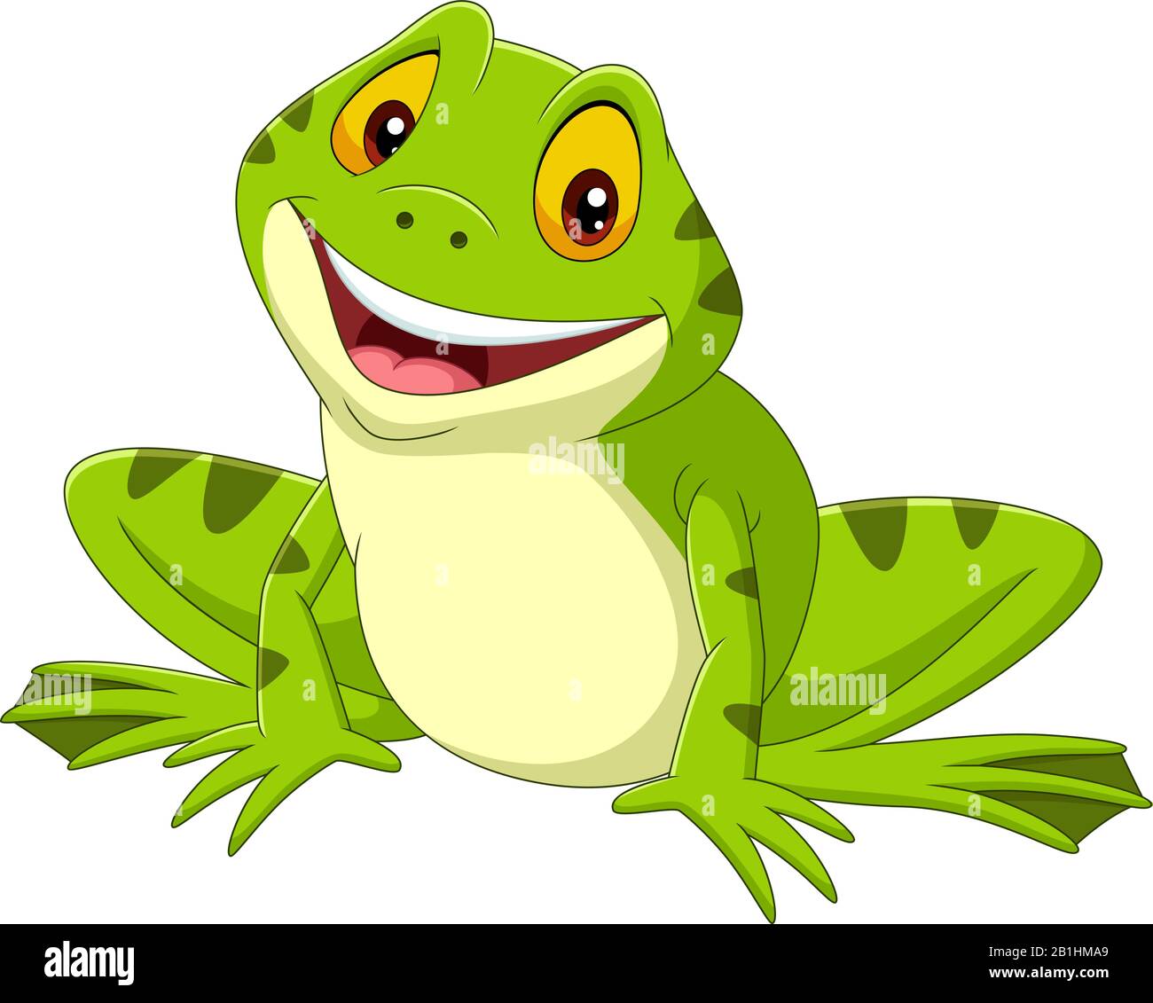Cartoon glücklich Frosch auf weißem Hintergrund Stock Vektor
