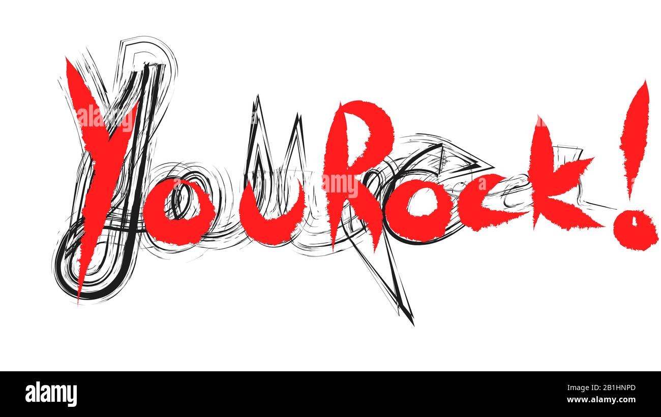 Sie rocken handschriftlich Illustration Stockfoto