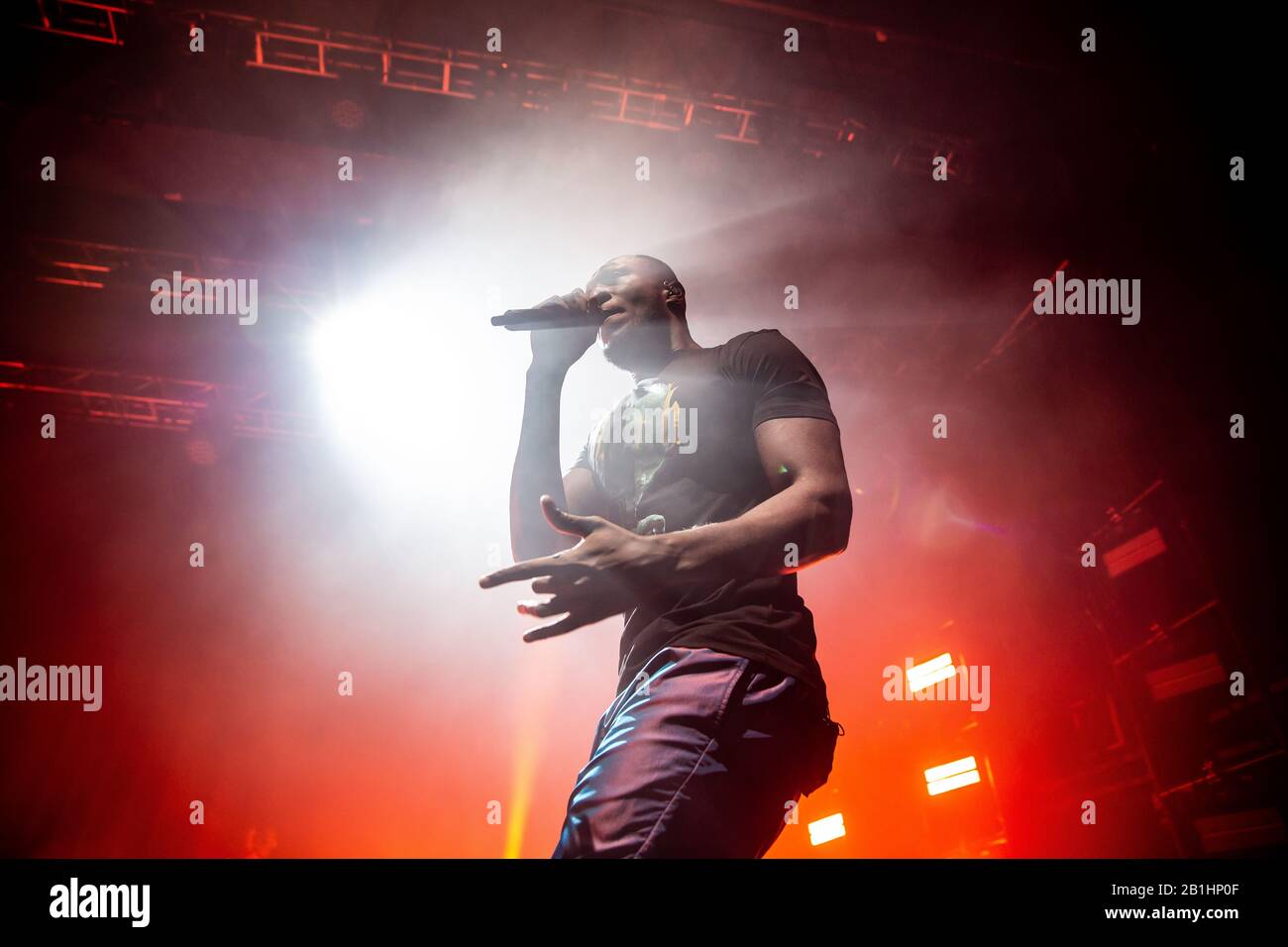 Oslo, Norwegen. Februar 2020. Der englische Rapper Stormzy führt ein Live-Konzert in der Sentrum Scene in Oslo durch. (Foto Credit: Gonzales Foto/Alamy Live News Stockfoto