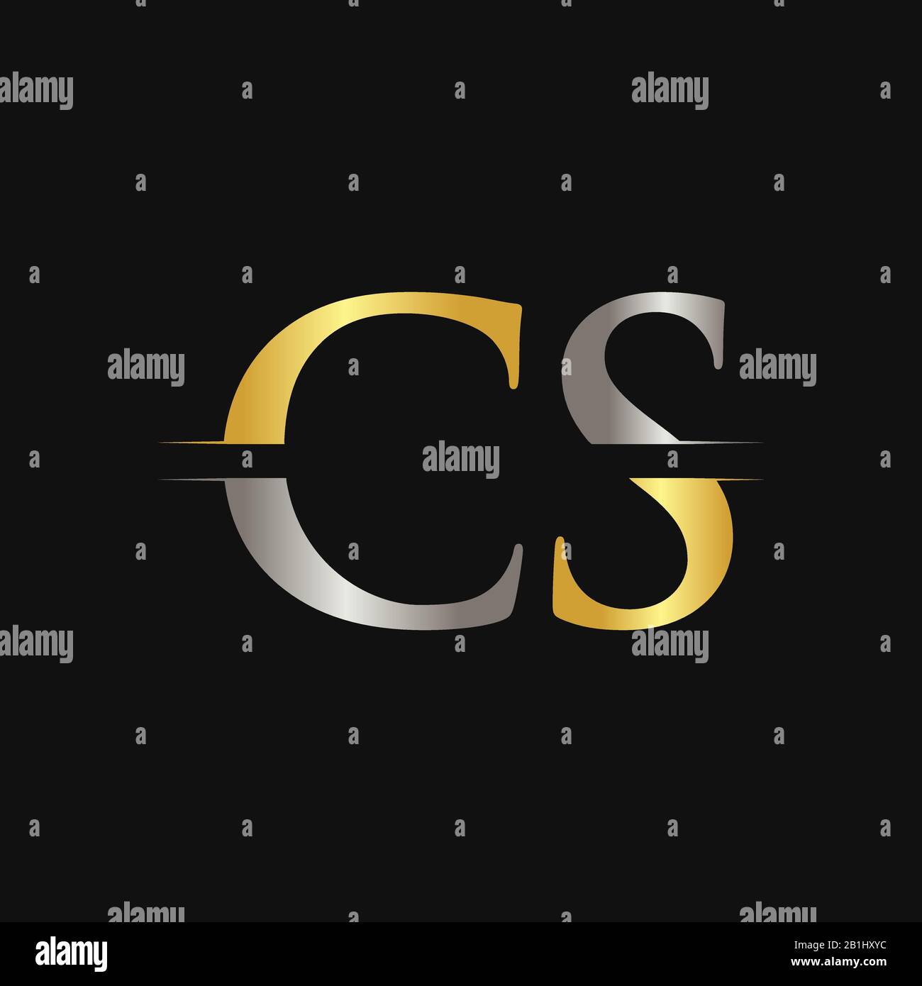 Erste CS schreiben Logo mit Kreativen Moderne Typografie Vektor Vorlage. Kreative abstrakte Buchstaben CS Logo Design Stock Vektor