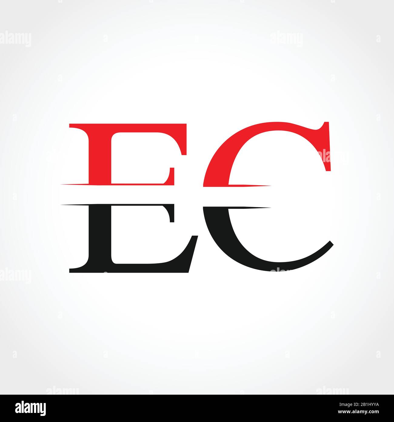 Vorlage für den ersten EC-Brief Mit Dem Verknüpften Logo für den Geschäftsvektor. Kreatives Schreiben mit EC-Logo Stock Vektor