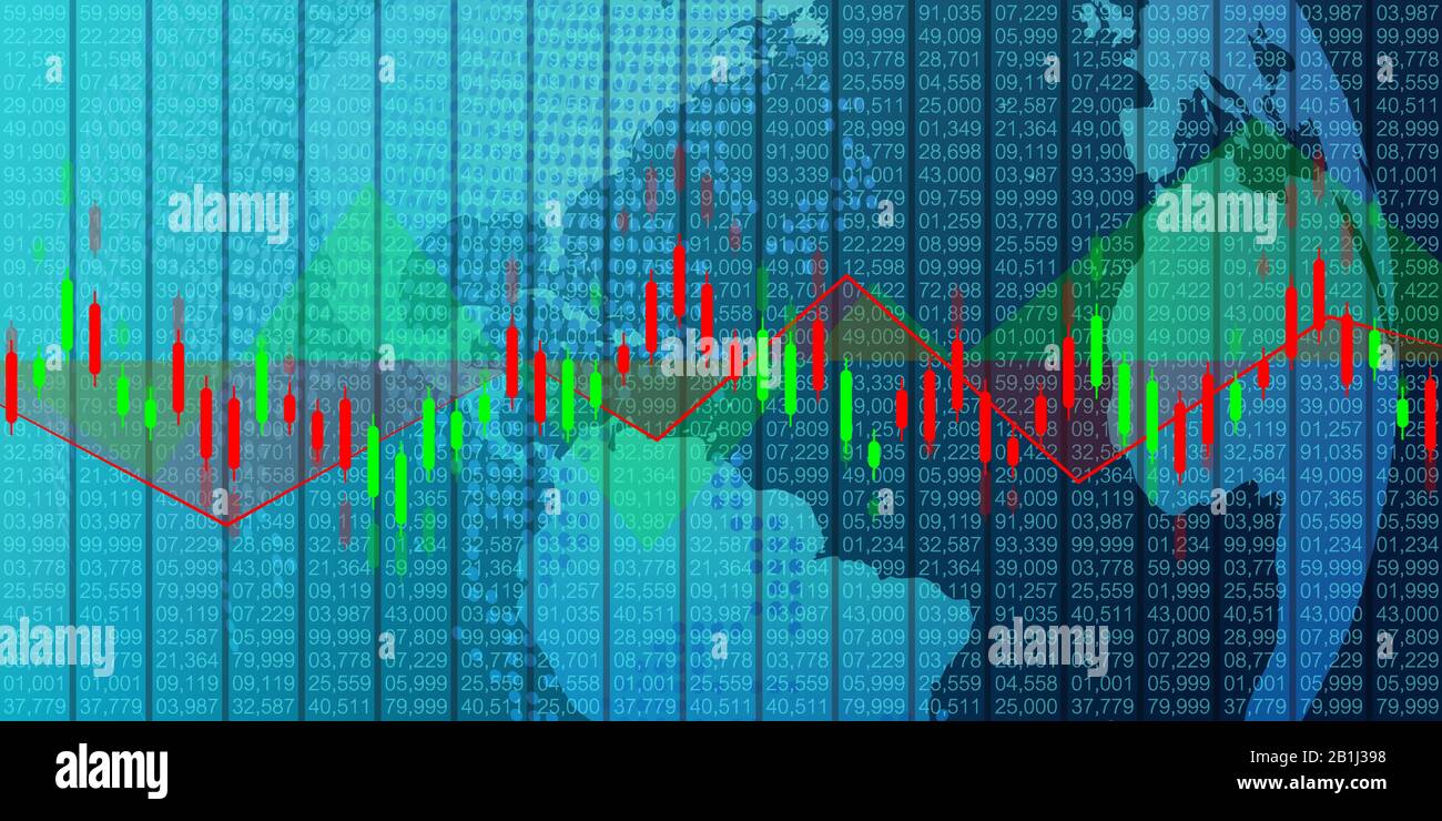 Börsenhintergrund oder Forex Trading Business Graph Chart für Finanzinvestitionskonzept. Business-Präsentation für Ihr Design. Wirtschaftstrends Stock Vektor