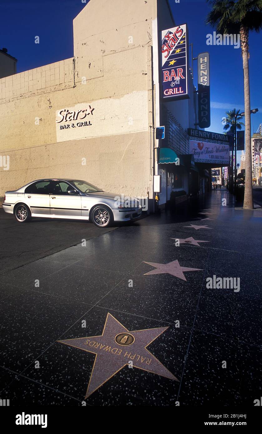 2001 BMW M5 auf Hollywood Blvd LA California USA Stockfoto