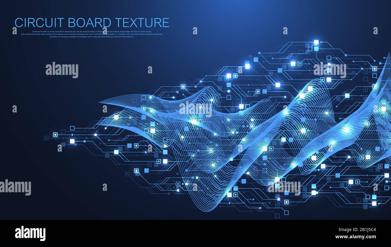 Technik abstrakt Platine Textur Hintergrund. High-tech-futuristischen Platine banner Wallpaper. Digitale Daten. Engineering elektronische Stock Vektor