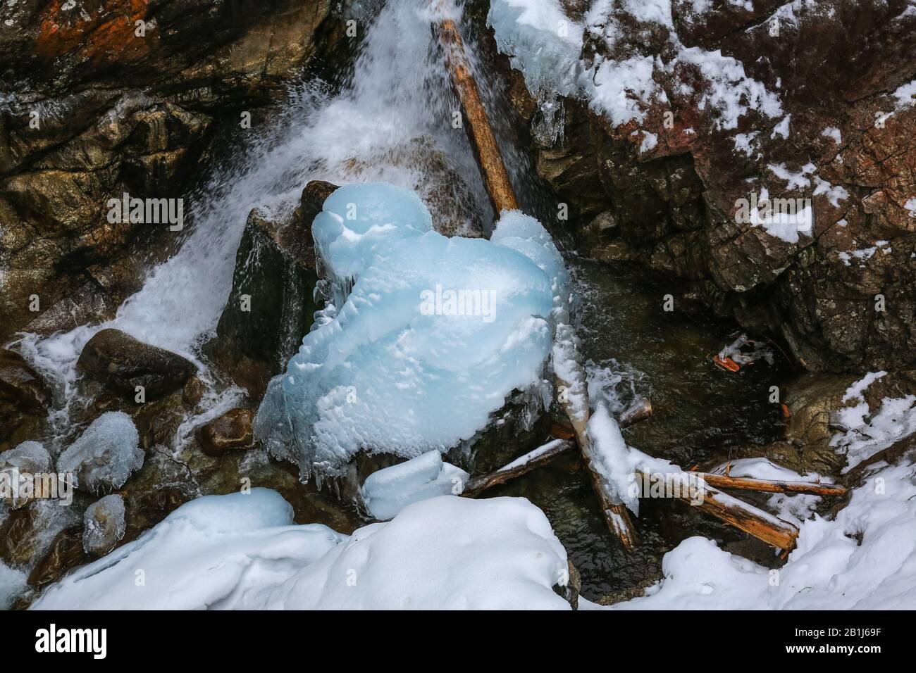 Zakopane, Polen, 31. Januar 2020. Wasserfälle Wodogrzmoty Mickiewicza im Winter in der Tatra Mountains, Zakopane. Kredit: Waldemar-Sikora Stockfoto