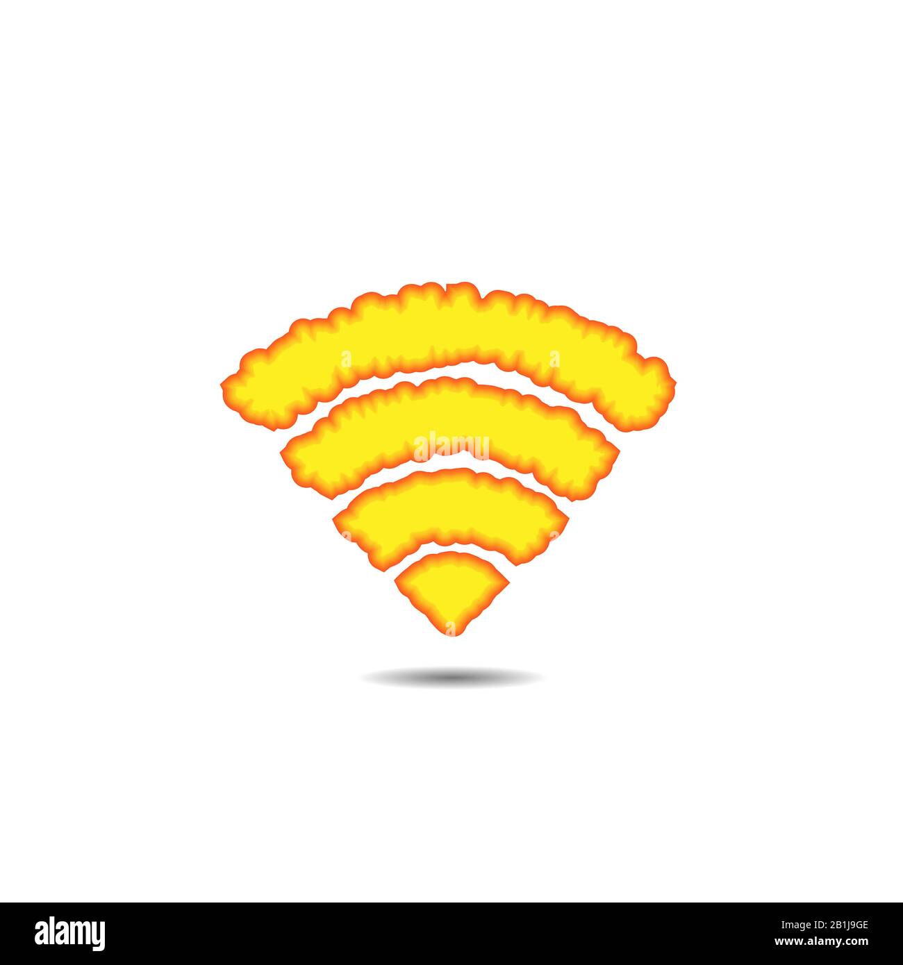 Symbol für WiFi-Signal. Feuriges Wi-Fi-Zeichen, drahtloses High-Speed-Internet Stock Vektor