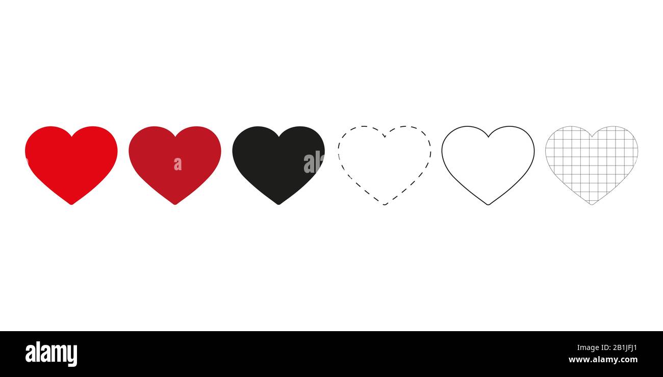 Herz, Liebe, Symbolvektor. Romantik oder Valentinstag rot isoliert Stock Vektor