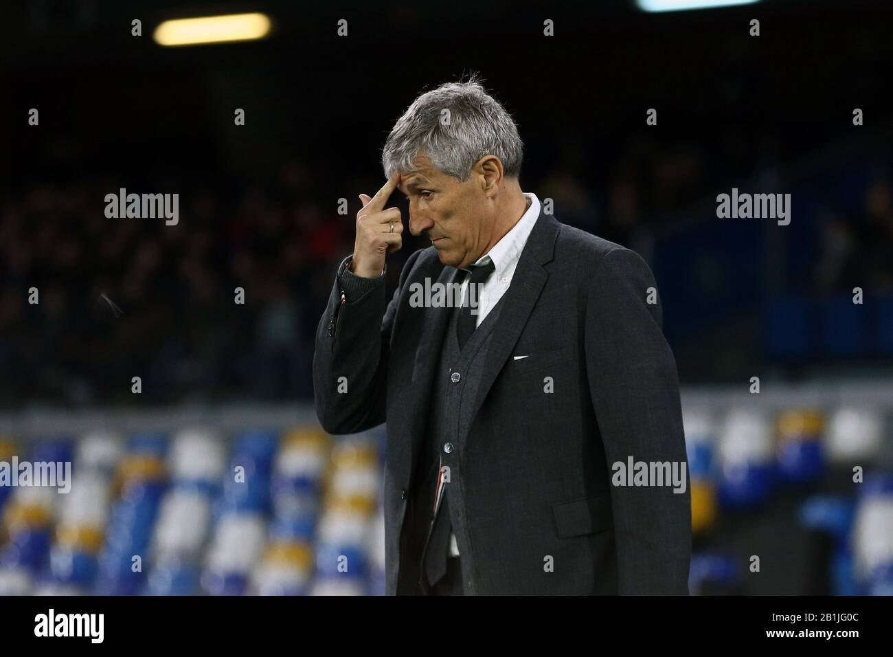 Quique Stein Trainer von Barcelona Neapel 25-02-2020 Stadio San Paolo Fußball Champions League 2019/2020 - Runde 16, 1. Etappe SSC Neapel - FC Barcelona Foto Cesare Purini / Insidefoto Stockfoto