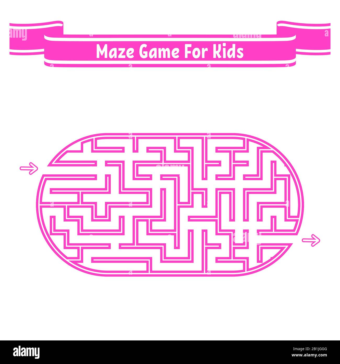 Farbe ovales Labyrinth. Spiel für Kinder. Puzzle für Kinder. Labyrinth Conundrum. Flache Vektorgrafiken isoliert auf weißem Hintergrund Stock Vektor