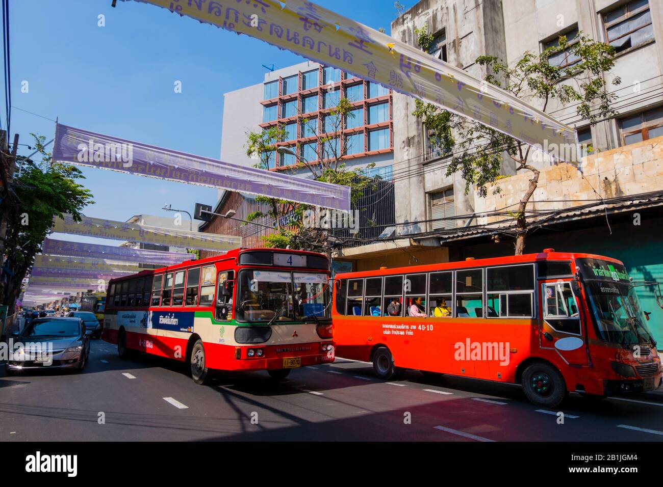 Charoen Krung Road, die älteste Straße in Bangkok, Chinatown, Bangkok, ThailandC Stockfoto