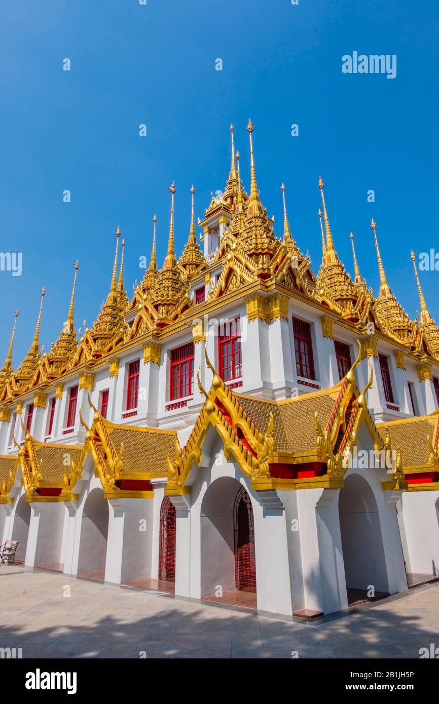 Loha Prasat, Wat Ratchanatdaram, Banglaphu, Bangkok, Thailand Stockfoto