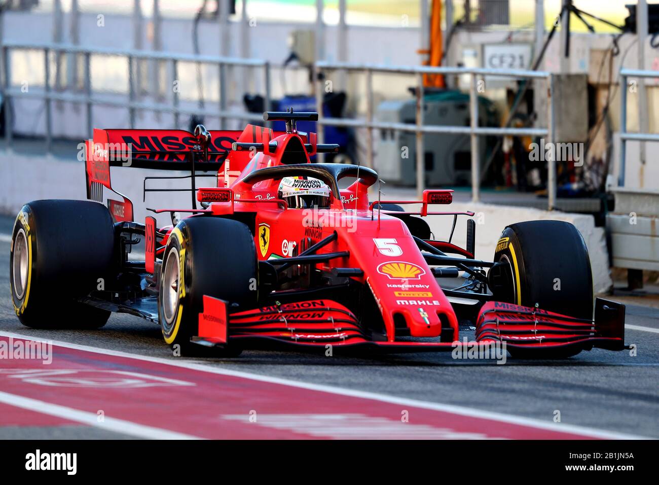 Montmelo, Spanien. Februar 2020. #05 Sebastian Vettel, Scuderia Ferrari. Formel-1-Weltmeisterschaft 2020, Wintertesttage #2 2020 Barcelona, 26-02-2020. Foto Federico Basile/Insidefoto Credit: Insidefoto srl/Alamy Live News Stockfoto