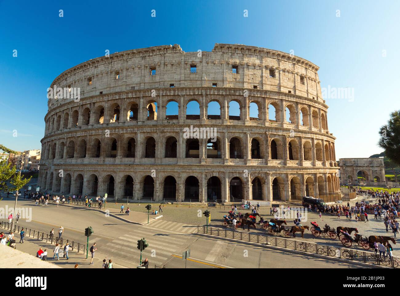 Colosseum Exterieur in Rom, Italien Stockfoto