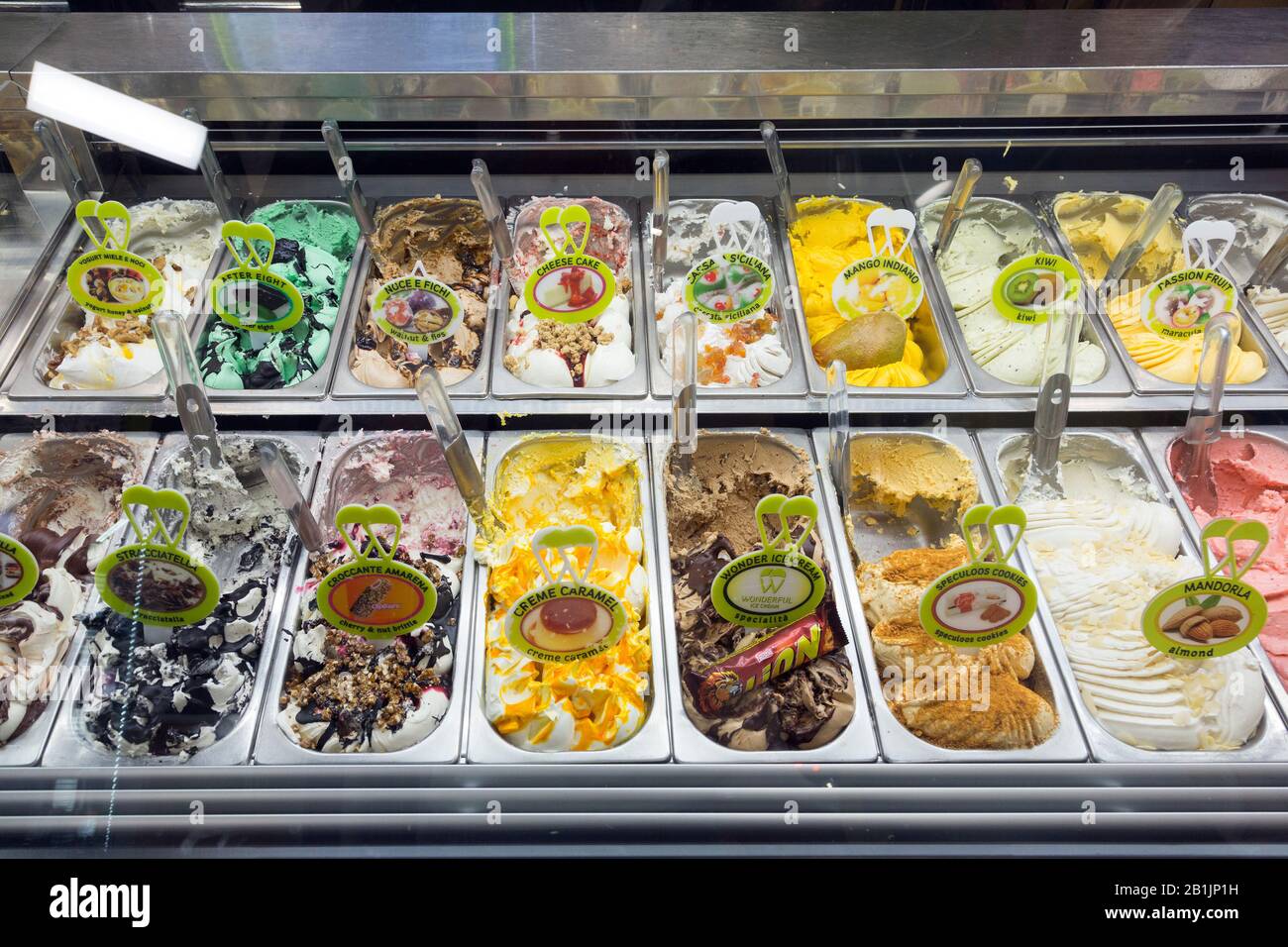 Gelato/Eis im Restaurant in Rom, Italien Stockfoto