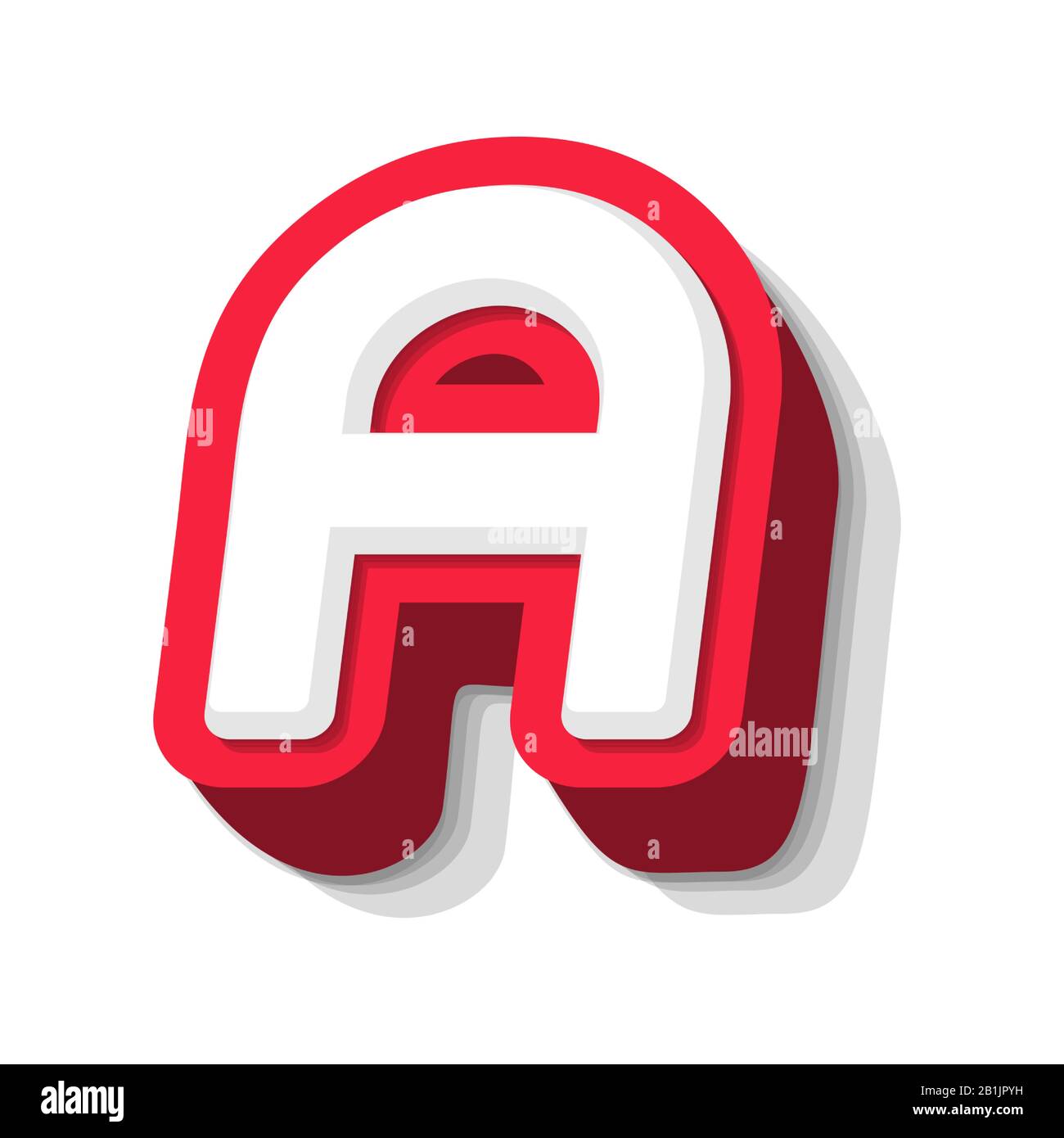 3D-Funny Letter A, schwerer Typ für modernes Superheldenmonogramm, Preislogo, Comicgrafik, unterhaltsames und cooles Poster- und Bildspiel. Stranggepresstem Stil Stock Vektor