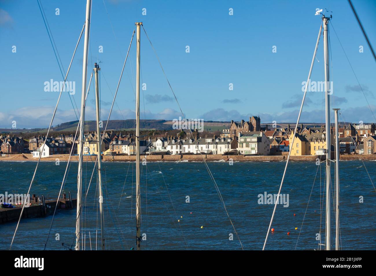 Blick zurück auf Elie vom Hafen, Fife Scotland Stockfoto