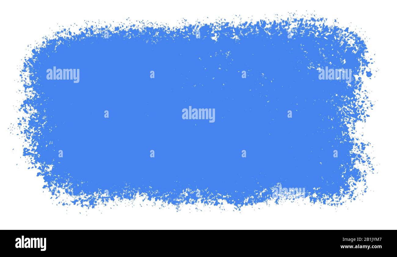 Dickblauer, strukturierter Pinselstrich, isoliert auf weißem Hintergrund für Designs und zum Schreiben von Kopien. Digital generiertes Element. Stockfoto