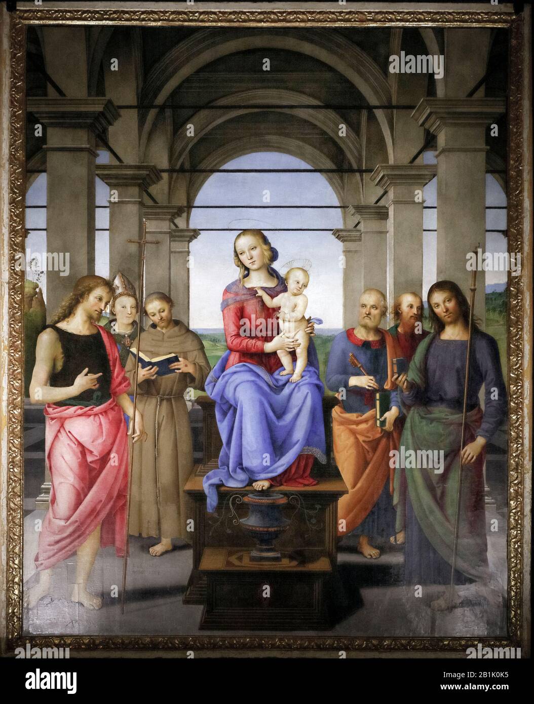 Italien Marken Senigallia Diocesan Museum - Die Jungfrau mit den Heiligen Von Perugino Wurde Inthronisiert Stockfoto