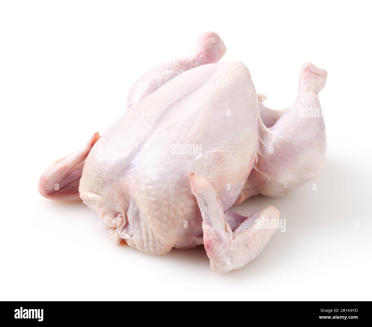Ganz frisches Rohhähnchen isoliert auf weißem Hintergrund Stockfoto