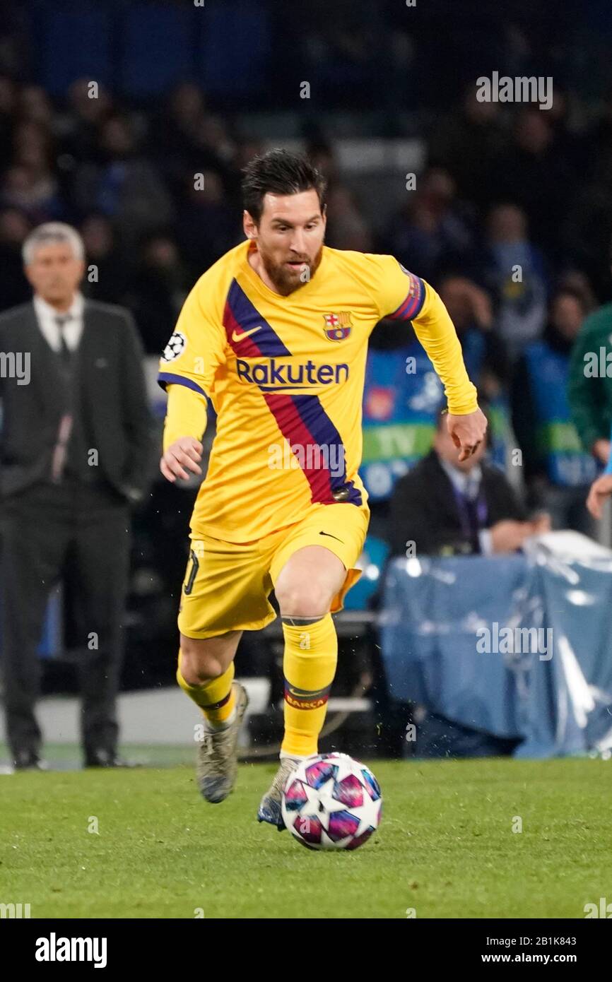 Lionel messi während Napoli gegen Barcelona, Neapel, Italien, 25. Februar 2020, Fußball-Champions-League-Männermeisterschaft Stockfoto